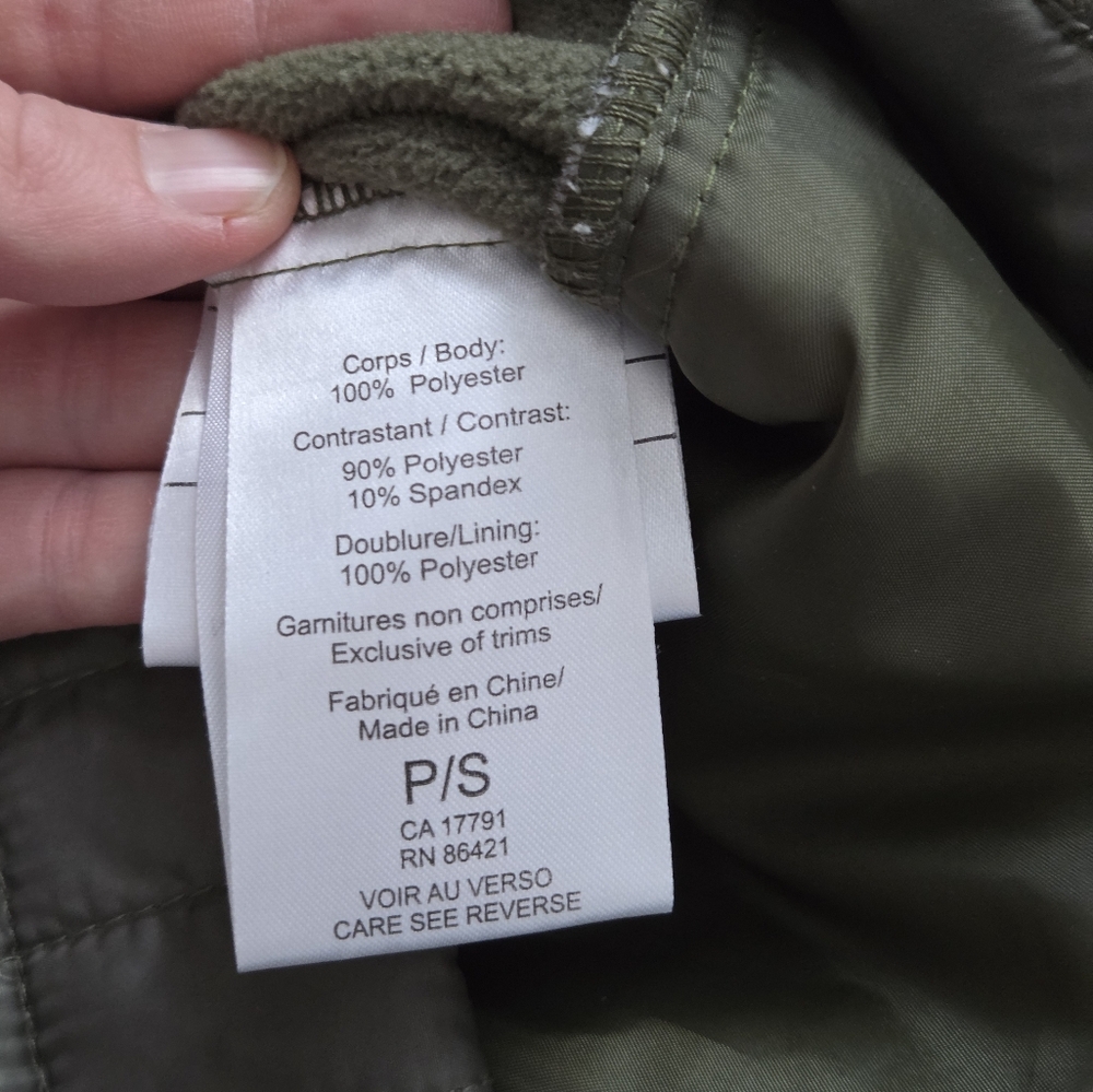 Kyodan Freedom Trail Army Green Quilted Fleece Puffer Pull Over Sweater Size S - Picture 5 of 6